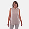 TAMSY Sleeveless Button Through Leaf Print Shirt - Beige