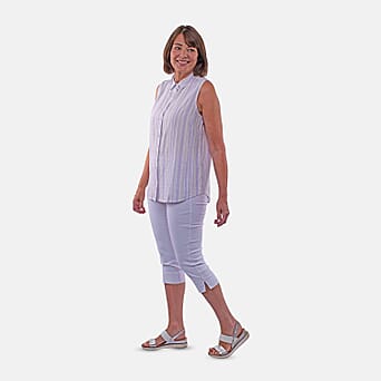 https://tjcuk.sirv.com/Products/87/3/8732577/TAMSY-Sleeveless-Button-Through-Stripe-Pattern-Shirt-(Size-14)-Purple_8732577_2.jpg?w=342&h=342