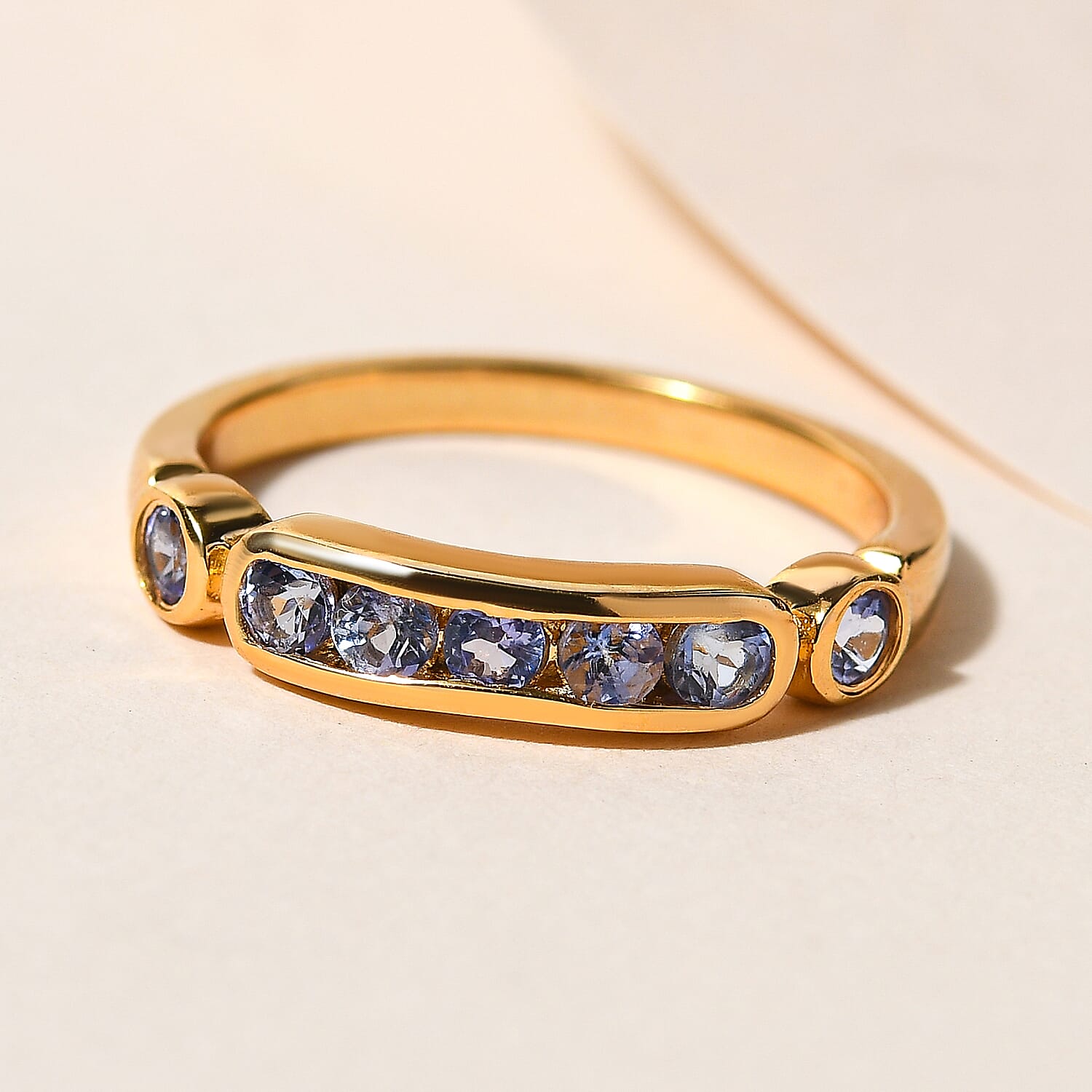 Tanzanite Ring in 14K Gold Overlay Sterling Silver