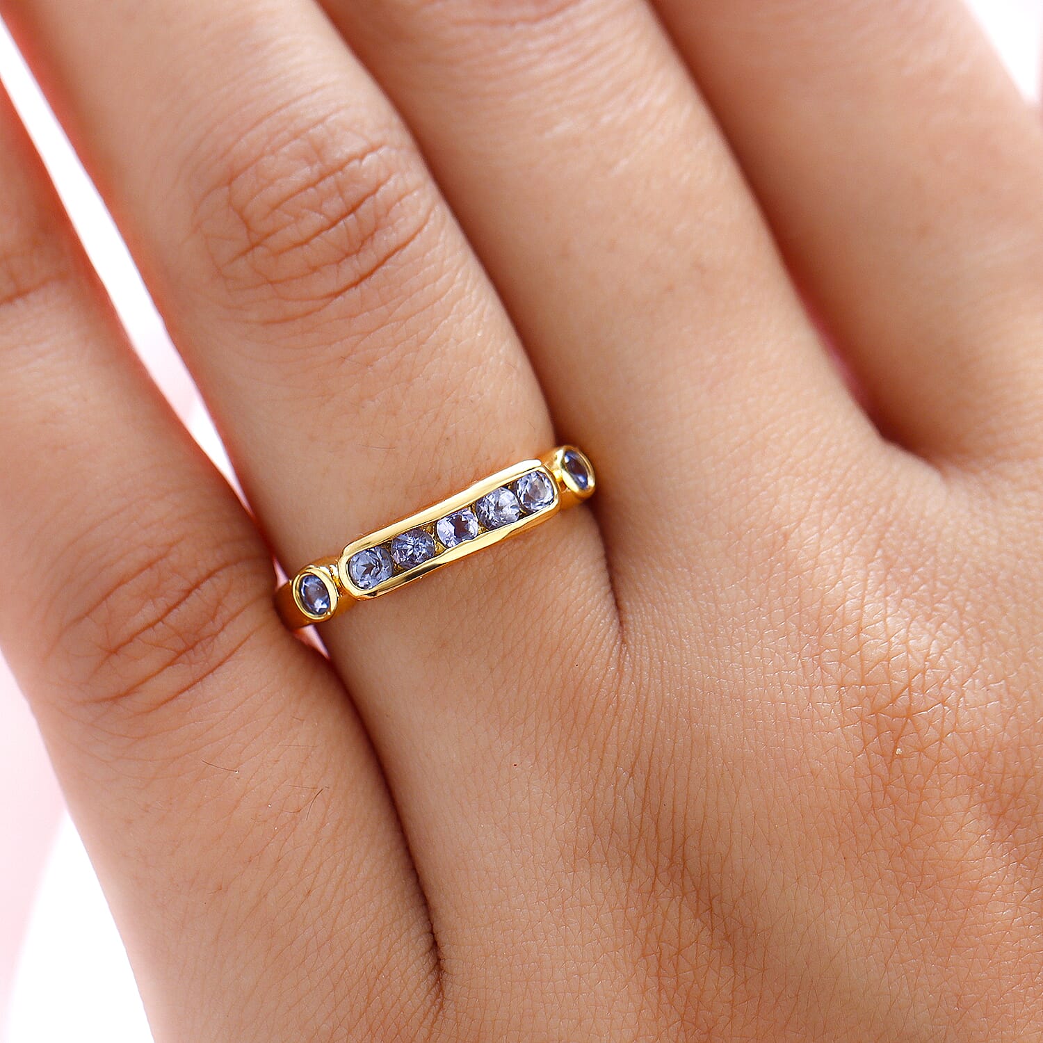 Tanzanite Ring in 14K Gold Overlay Sterling Silver