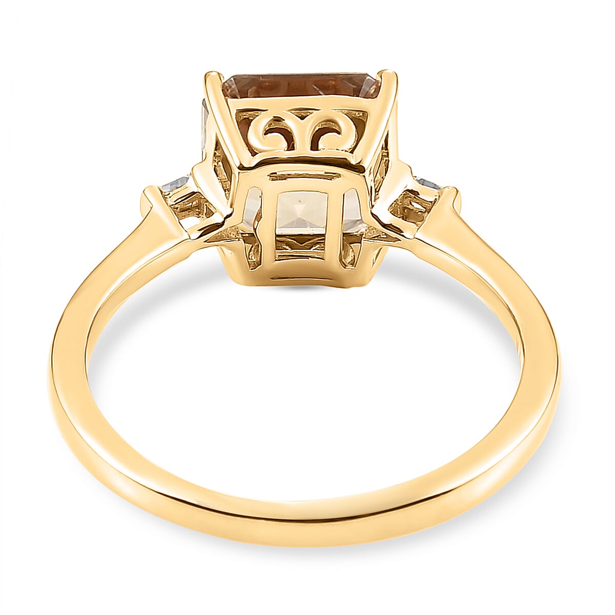 ILIANA 18K Yellow Gold AAA Turkizite (Asscher Cut) and Diamond Ring 3.05 Ct.
