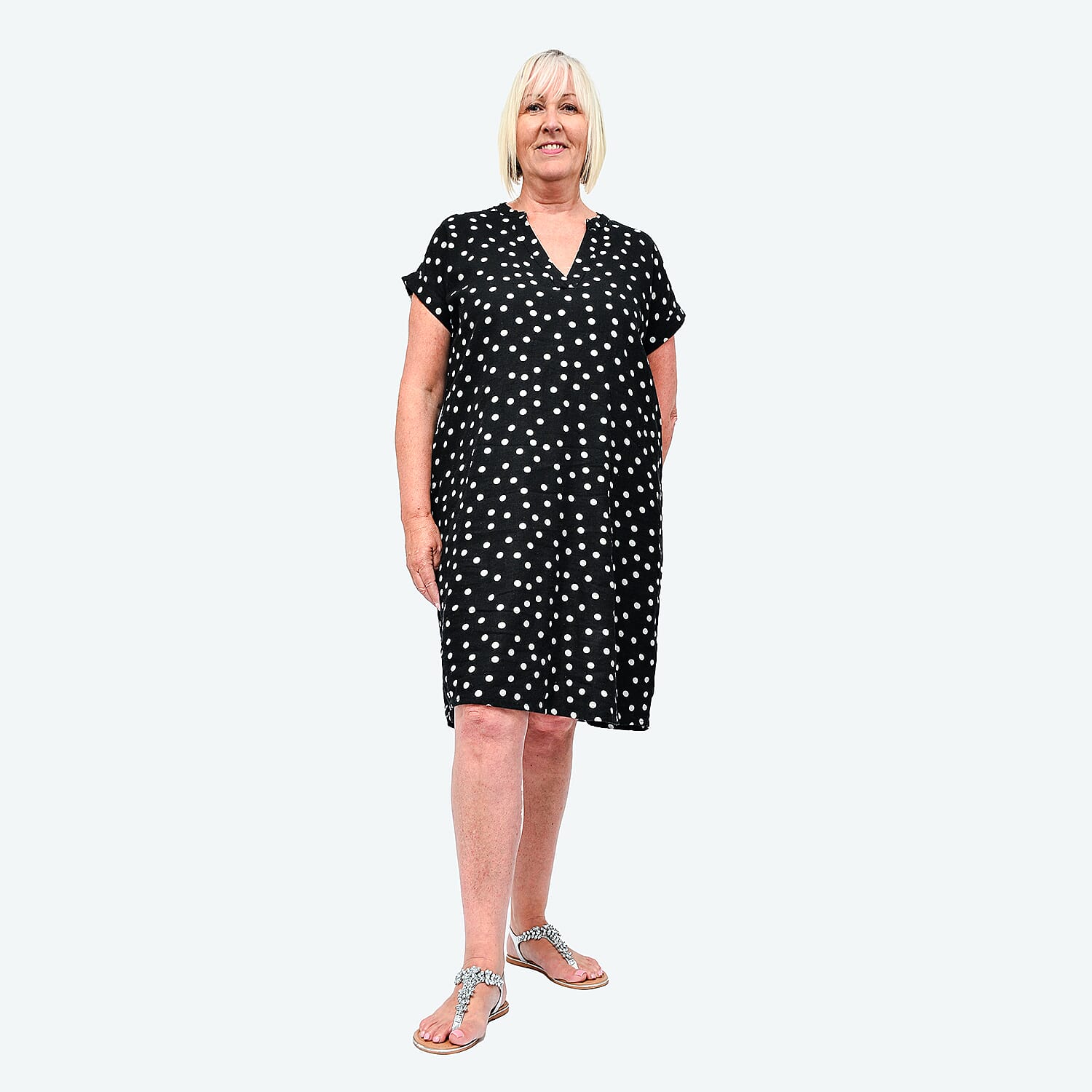 Tamsy Linen Rich Dress With Pockets