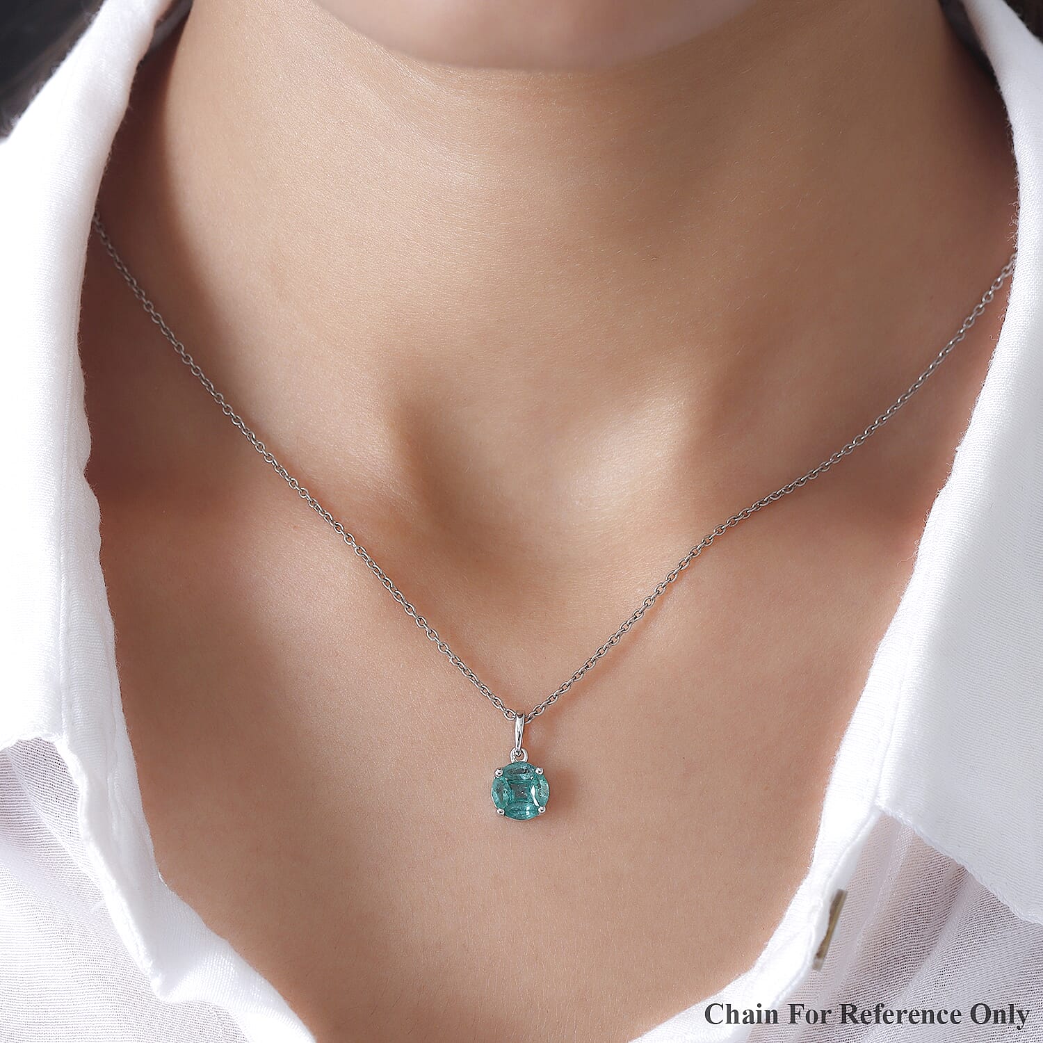 Premium Emerald Pendant in Platinum Overlay Sterling Silver 1.00 Ct