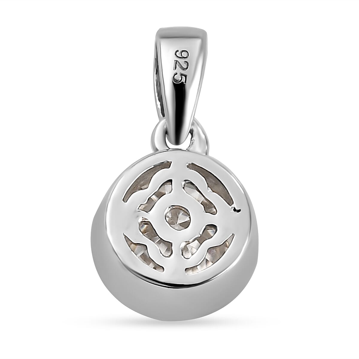 Moissanite Pendant in Platinum Overlay Sterling Silver 1.8 Ct.