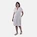 TAMSY Open Neck Half Placket Dress with Grown on Sleeve - White