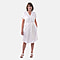 Tamsy Linen Blend Belted Dress (Size L,16-18) - White