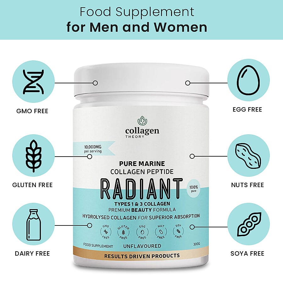 Collagen Theory- Radiant Pure Premium Marine Collagen Powder - 300g
