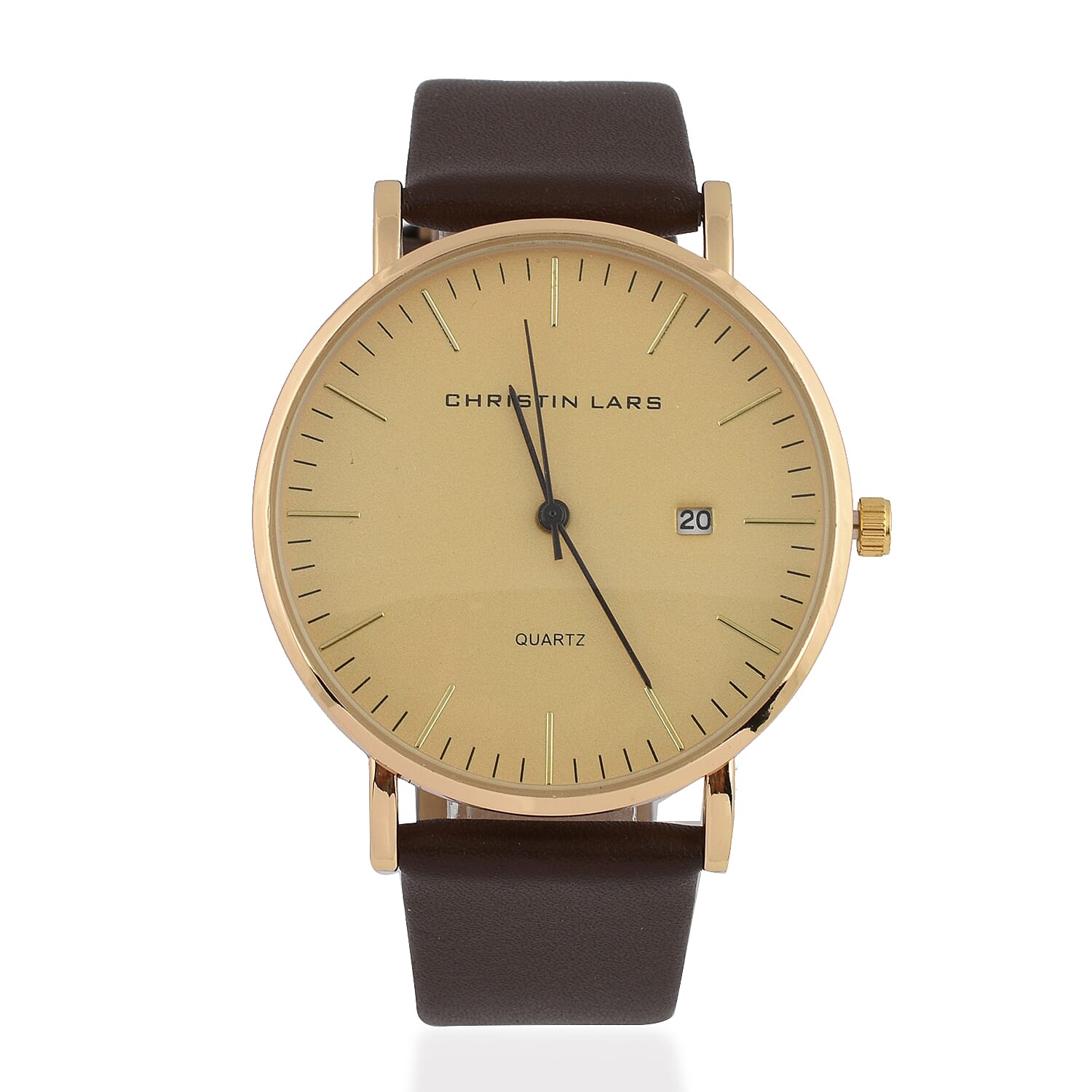 CHRISTIN LARS Quartz Movement Gold Dial Watch with Black Colour Mesh Bracelet