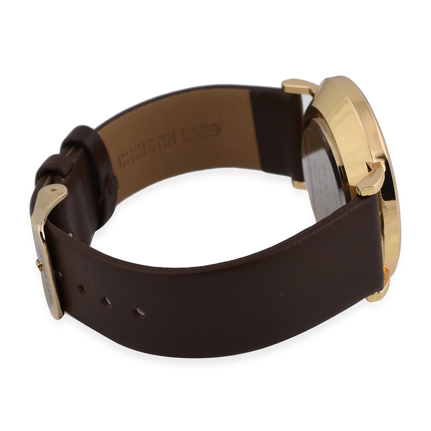 CHRISTIN LARS Quartz Movement Gold Dial Watch with Black Colour Mesh Bracelet