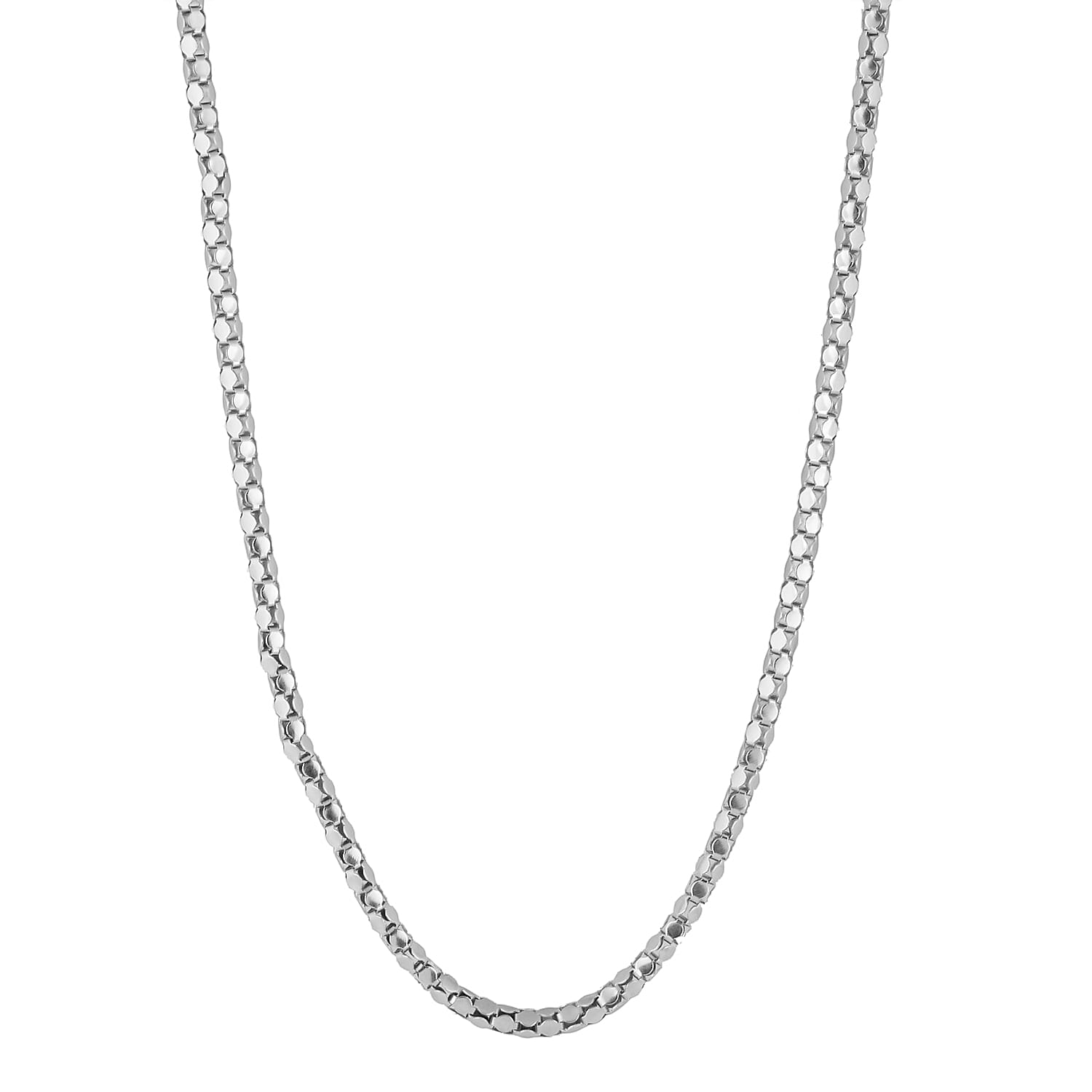 NY Close Out Deal -  Rhodium Overlay Sterling Silver Coryana Chain (Size - 20) with Lobster Clasp, Silver Wt. 6.80 Gms