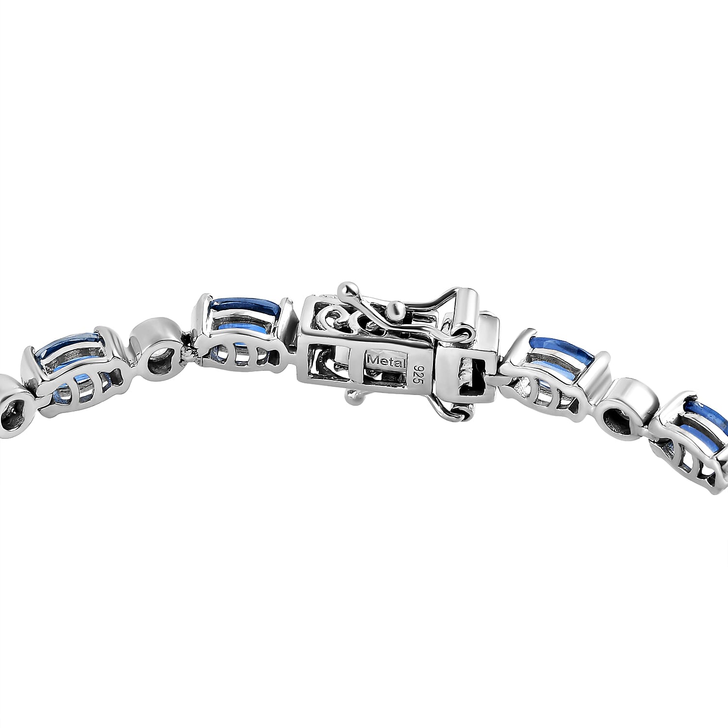 Kyanite and Natural Cambodian Zircon Bracelet (Size 7) in Sterling Silver 9.01 Ct, Silver Wt. 11.02 Gms