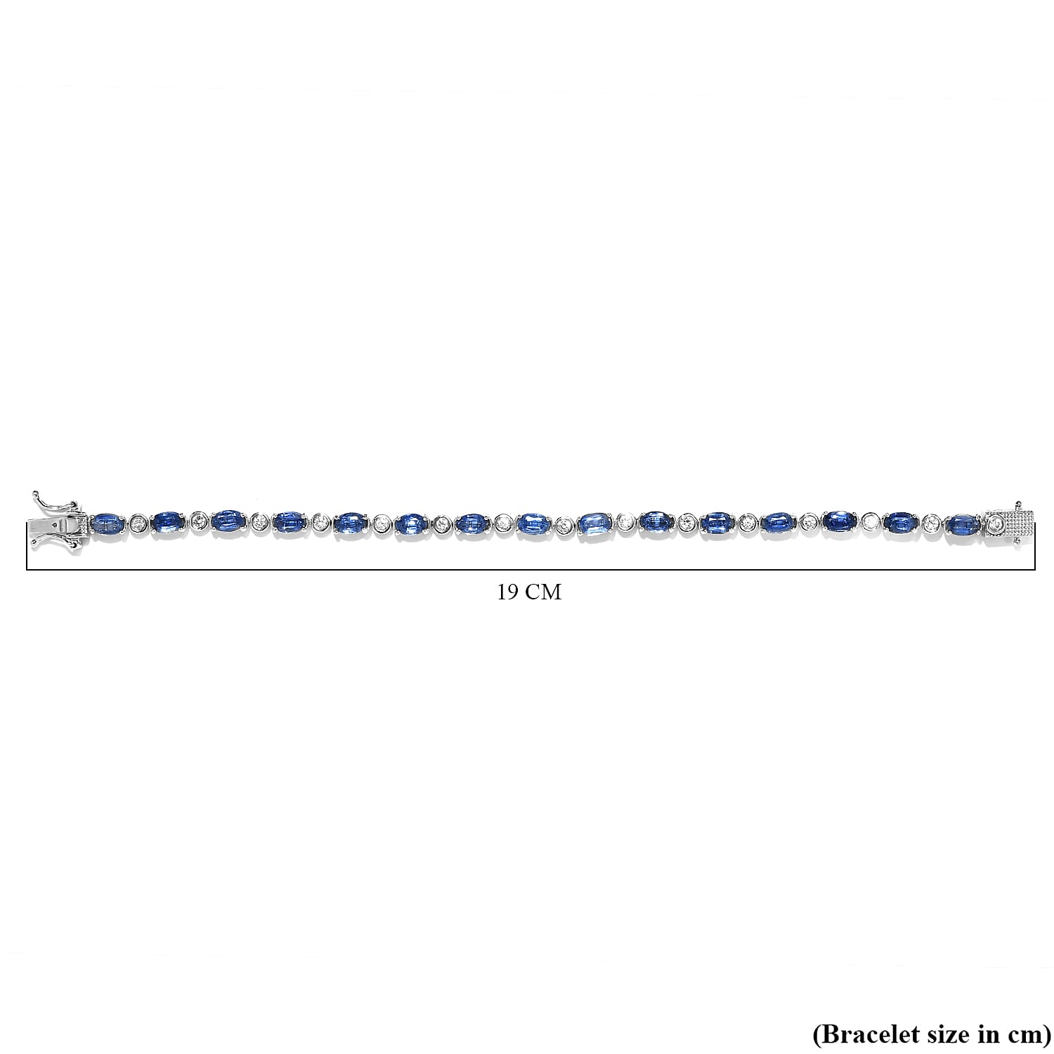 Kyanite and Natural Cambodian Zircon Bracelet (Size 7) in Sterling Silver 9.01 Ct, Silver Wt. 11.02 Gms