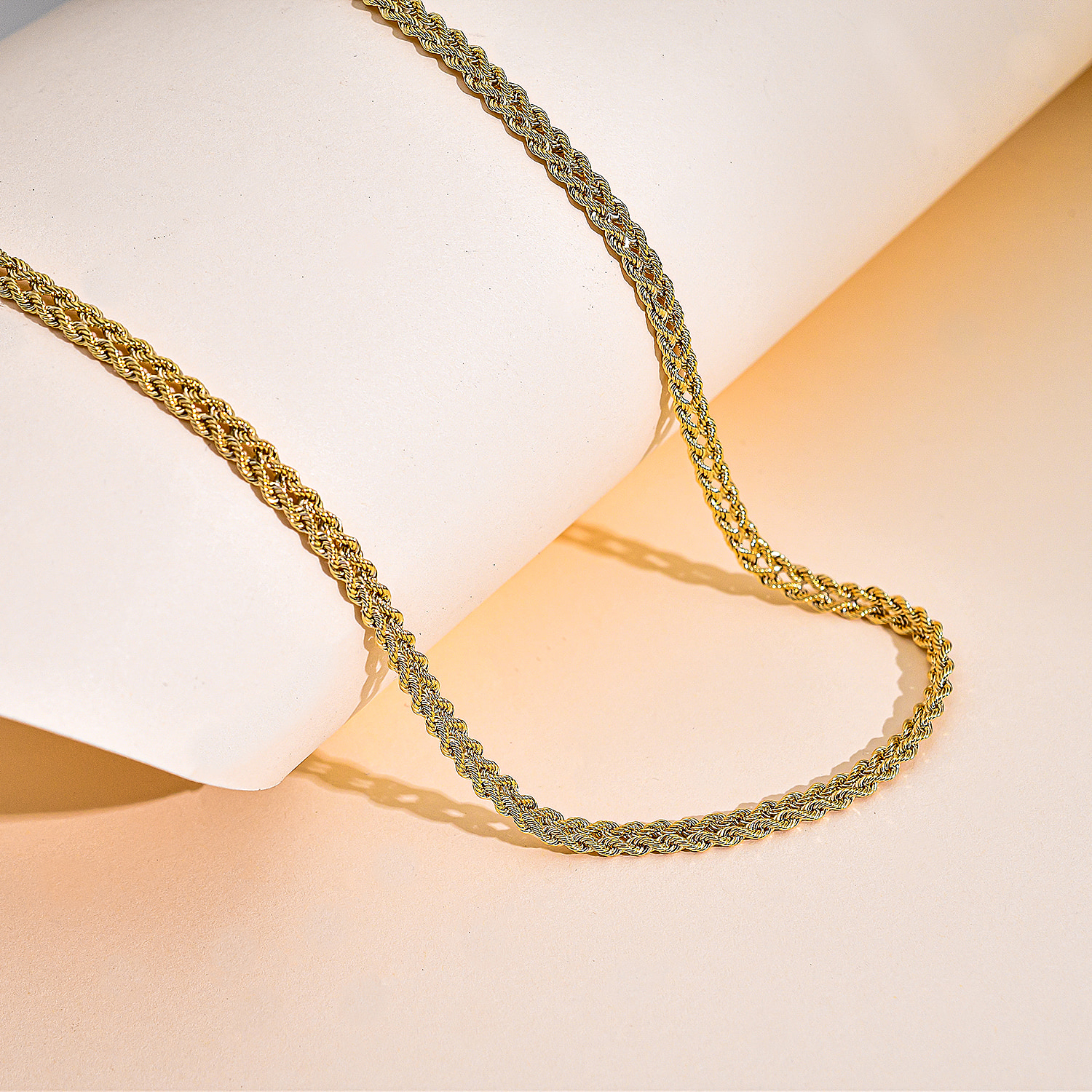 Maestro Collection Italian Made- 9K Yellow Gold Rope Necklace (Size-20) with Lobster Clasp, Gold Wt. 4.70 Gms