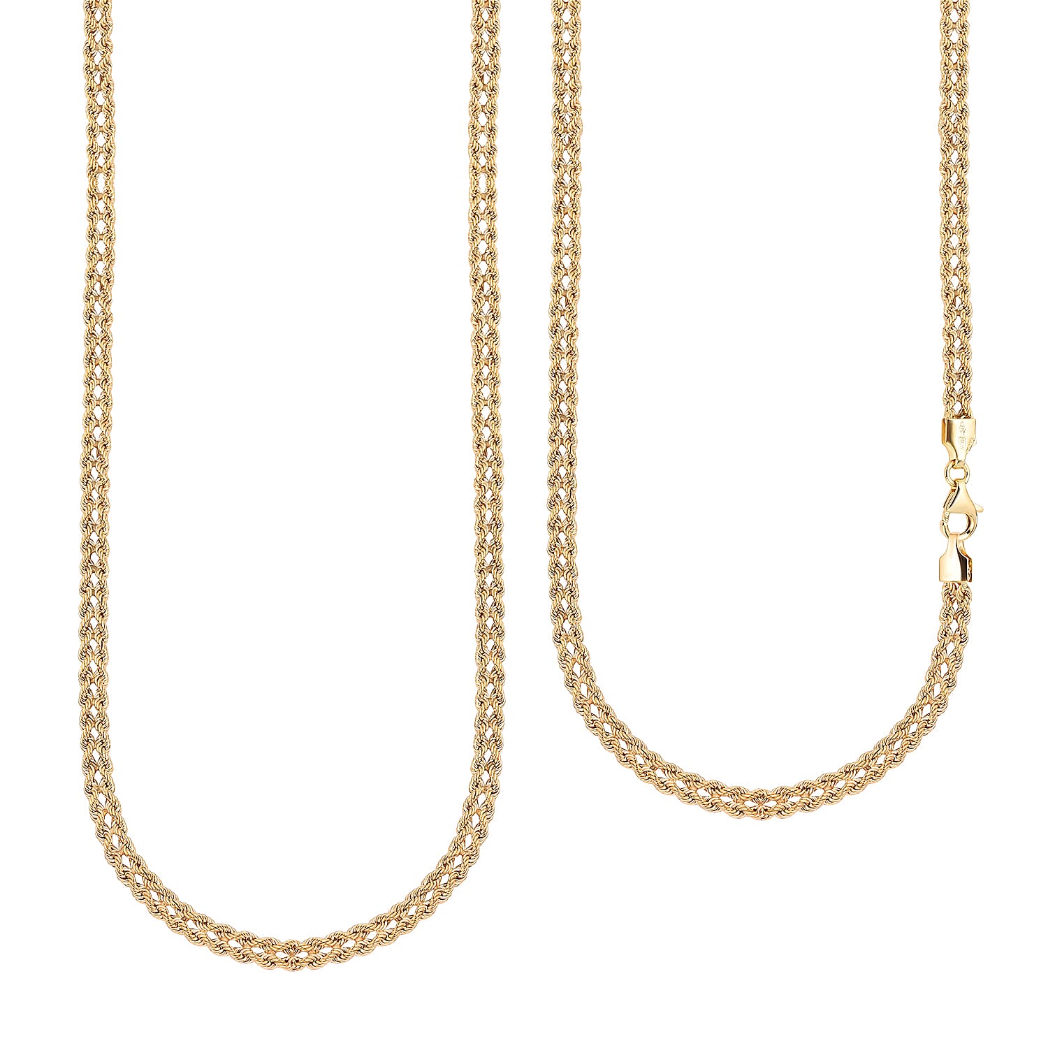 Maestro Collection Italian Made- 9K Yellow Gold Rope Necklace (Size-20), Gold Wt. 5.01 GM