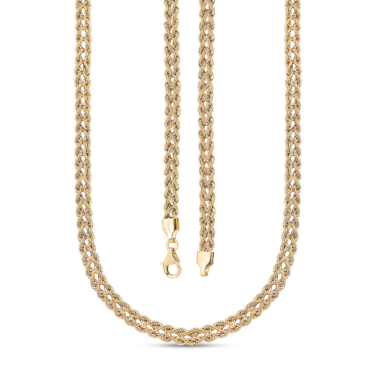 Maestro Collection Italian Made- 9K Yellow Gold Rope Necklace (Size-20), Gold Wt. 5.01 GM