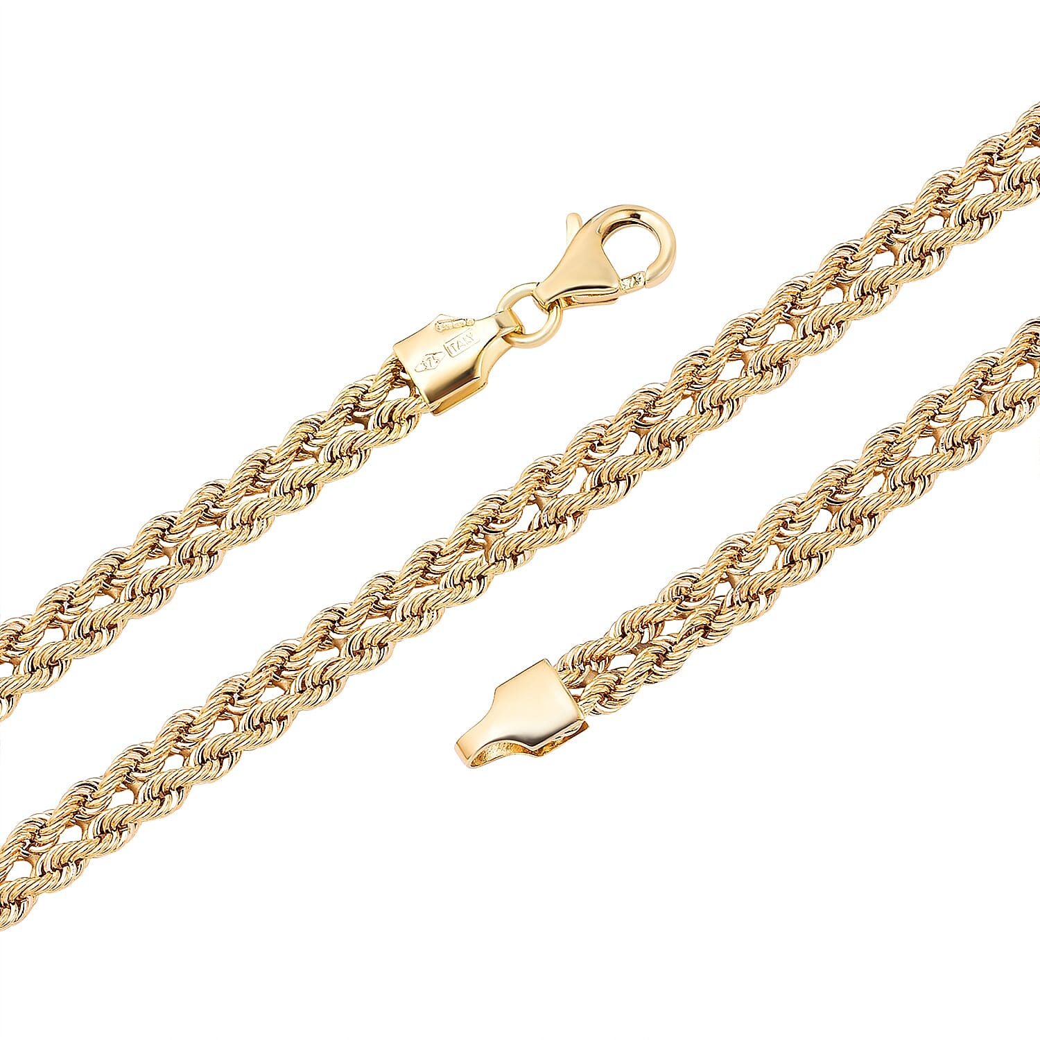Maestro Collection Italian Made- 9K Yellow Gold Rope Necklace (Size-20), Gold Wt. 5.01 GM