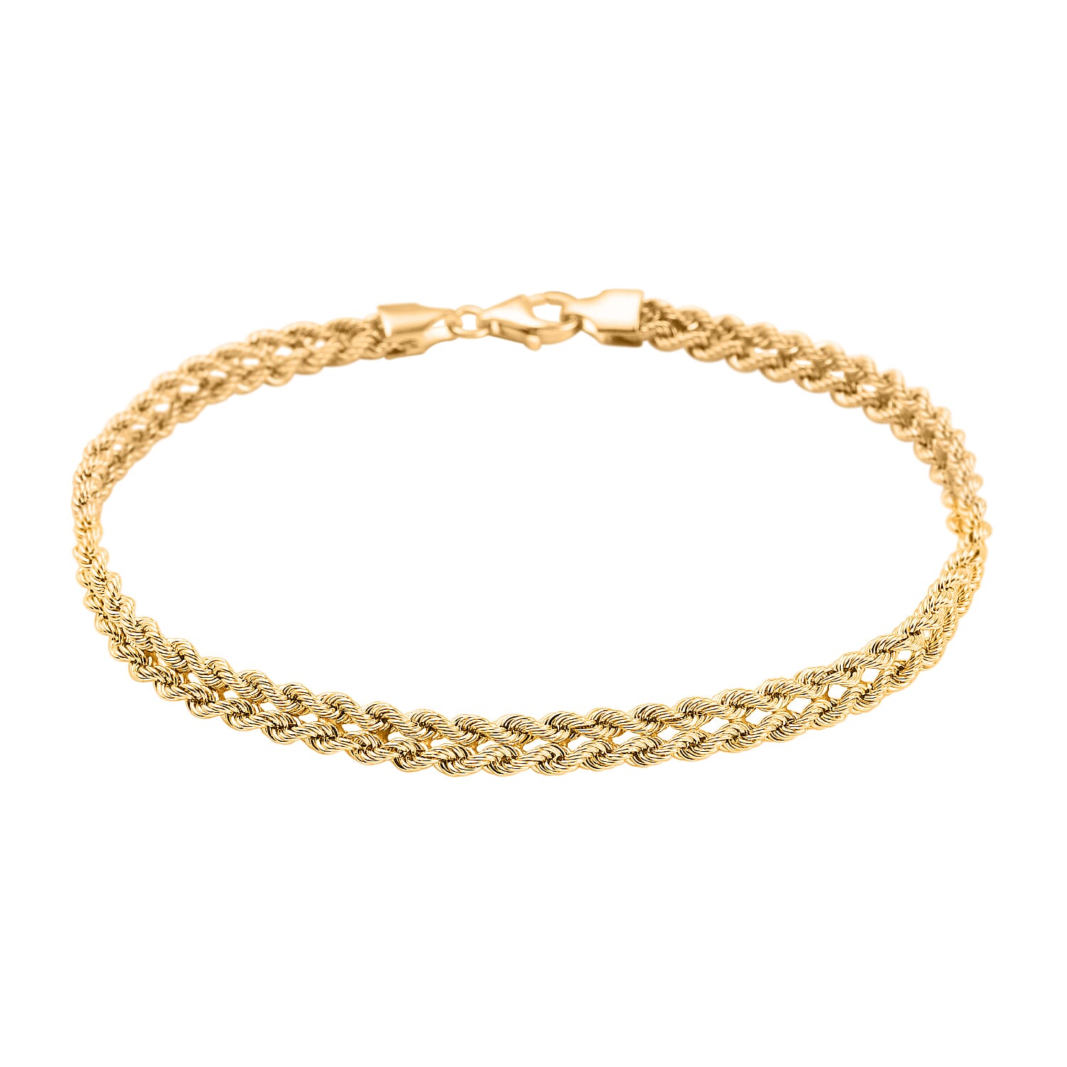 Maestro Collecton - 9K Yellow Gold Double Rope Bracelet (Size - 7.5)