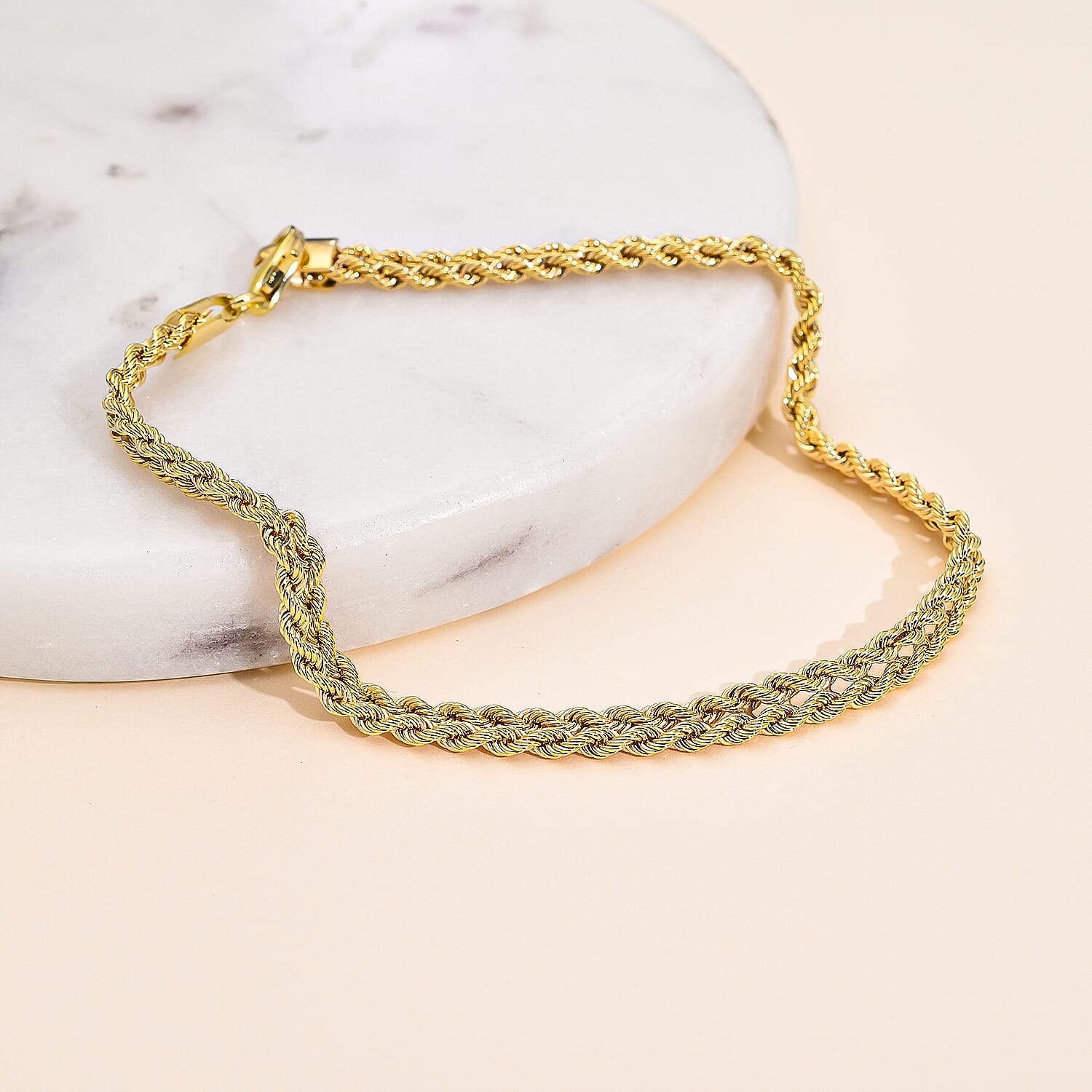 Maestro Collecton - 9K Yellow Gold Double Rope Bracelet (Size - 7.5)
