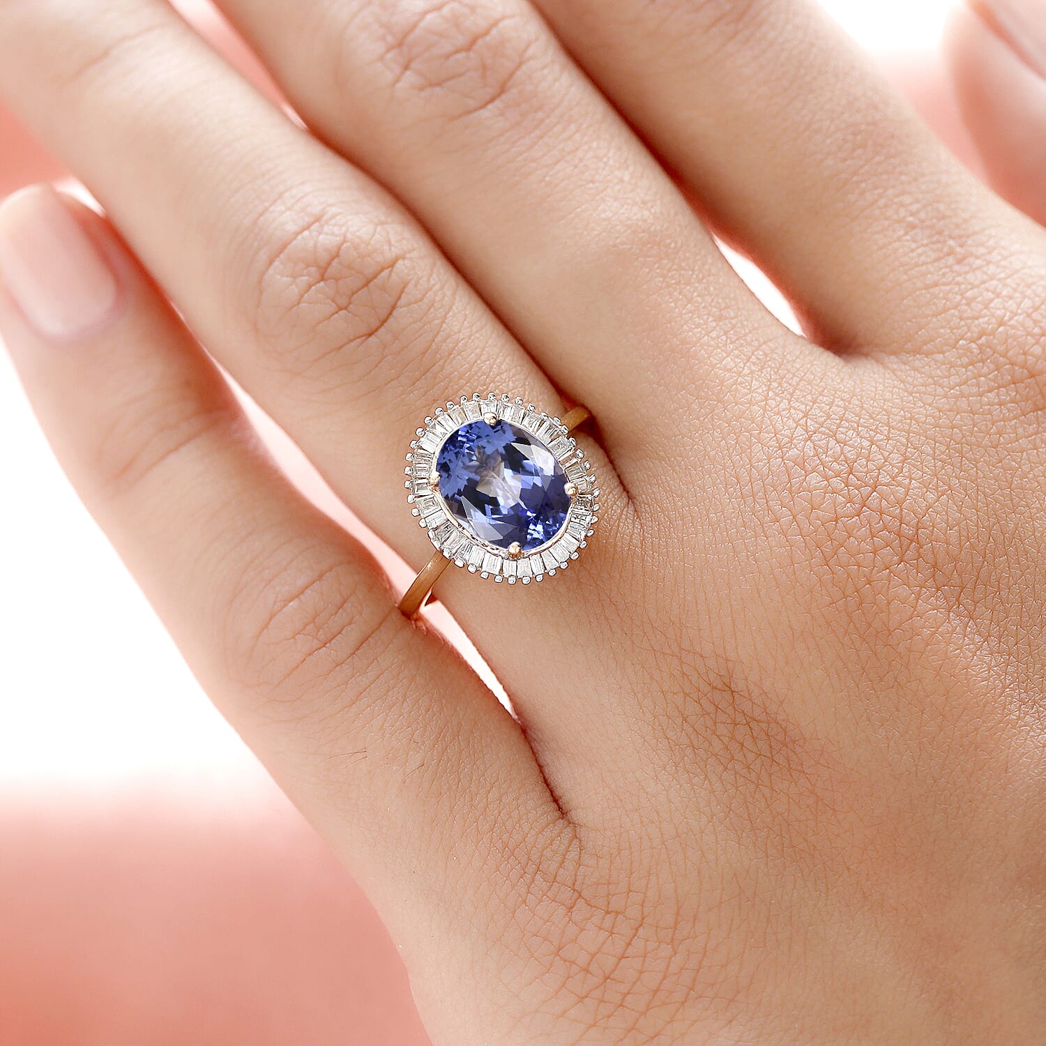 14K Yellow Gold Tanzanite and Diamond Ring 3.12 Ct.