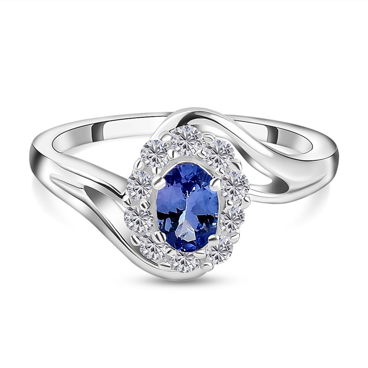 Tanzanite and Natural Cambodian Zircon Ring in Sterling Silver