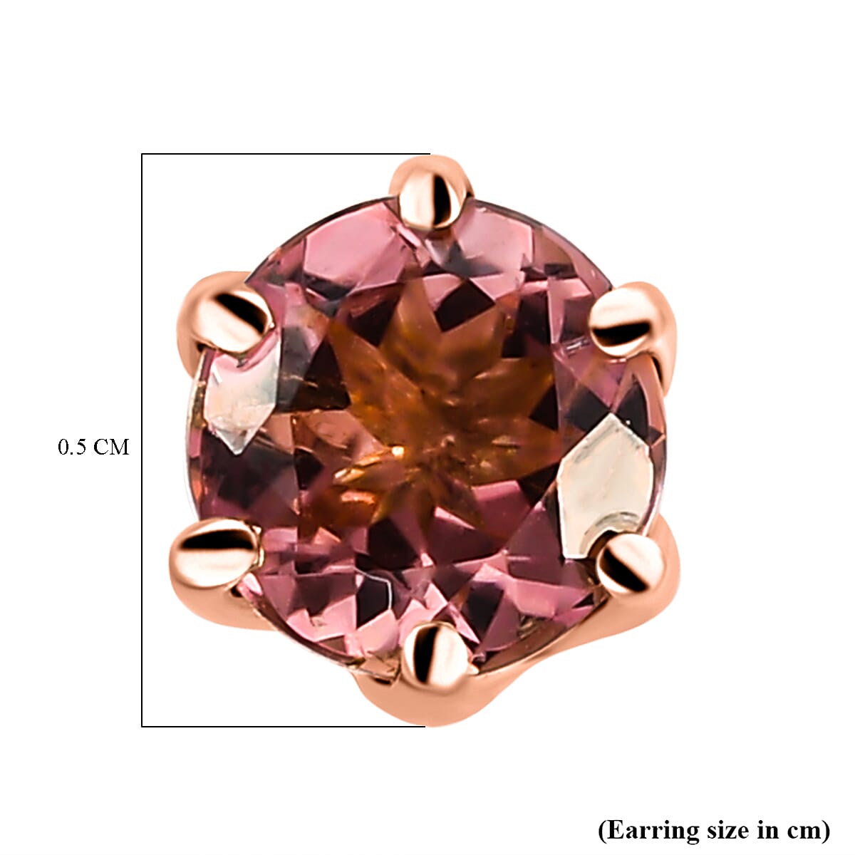 9K Rose Gold Tourmaline Stud Earrings (with Push Back) 1.67 Ct.