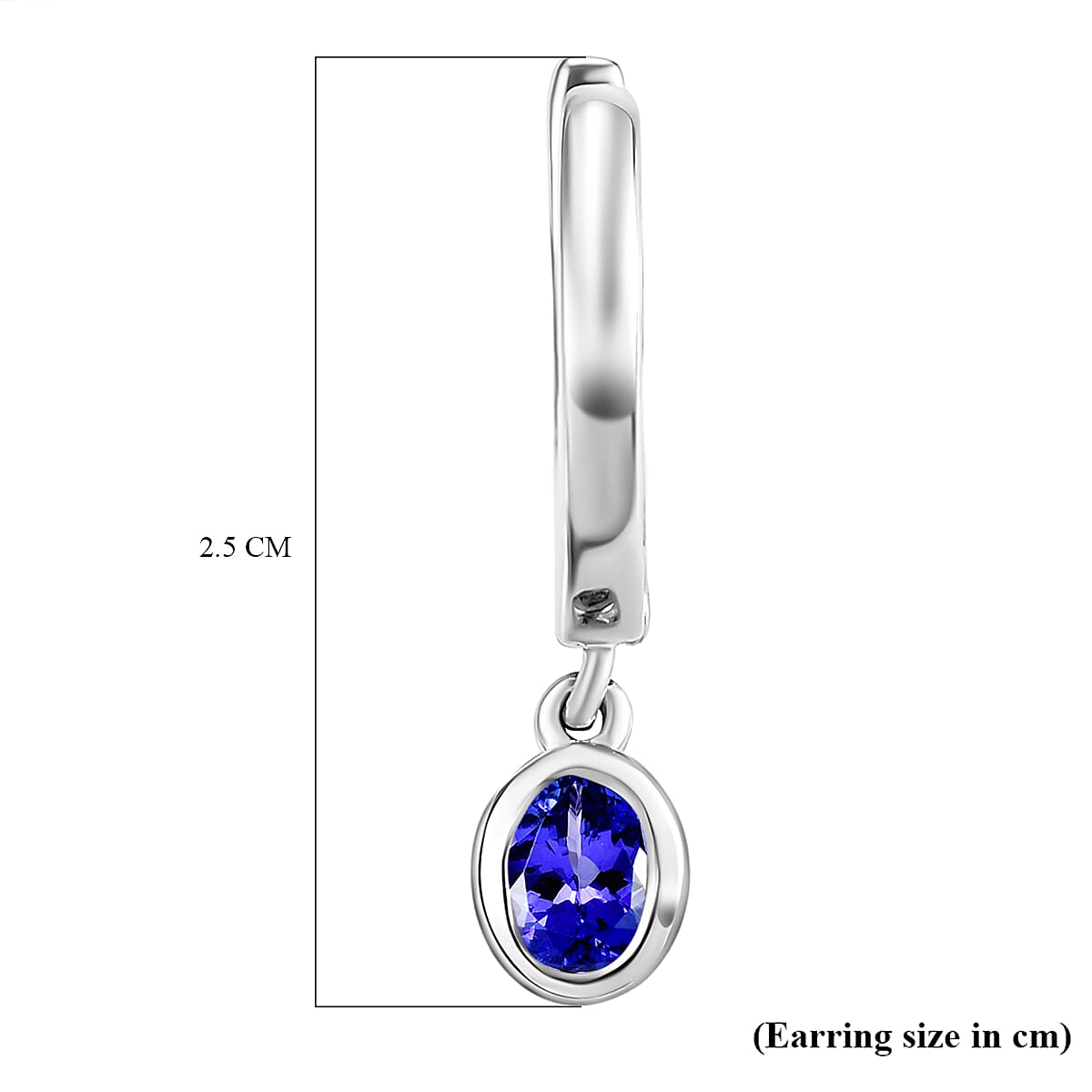 Tanzanite Drop Earrings (with Clasp) in Platinum Overlay Sterling Silver 0.60 Ct.