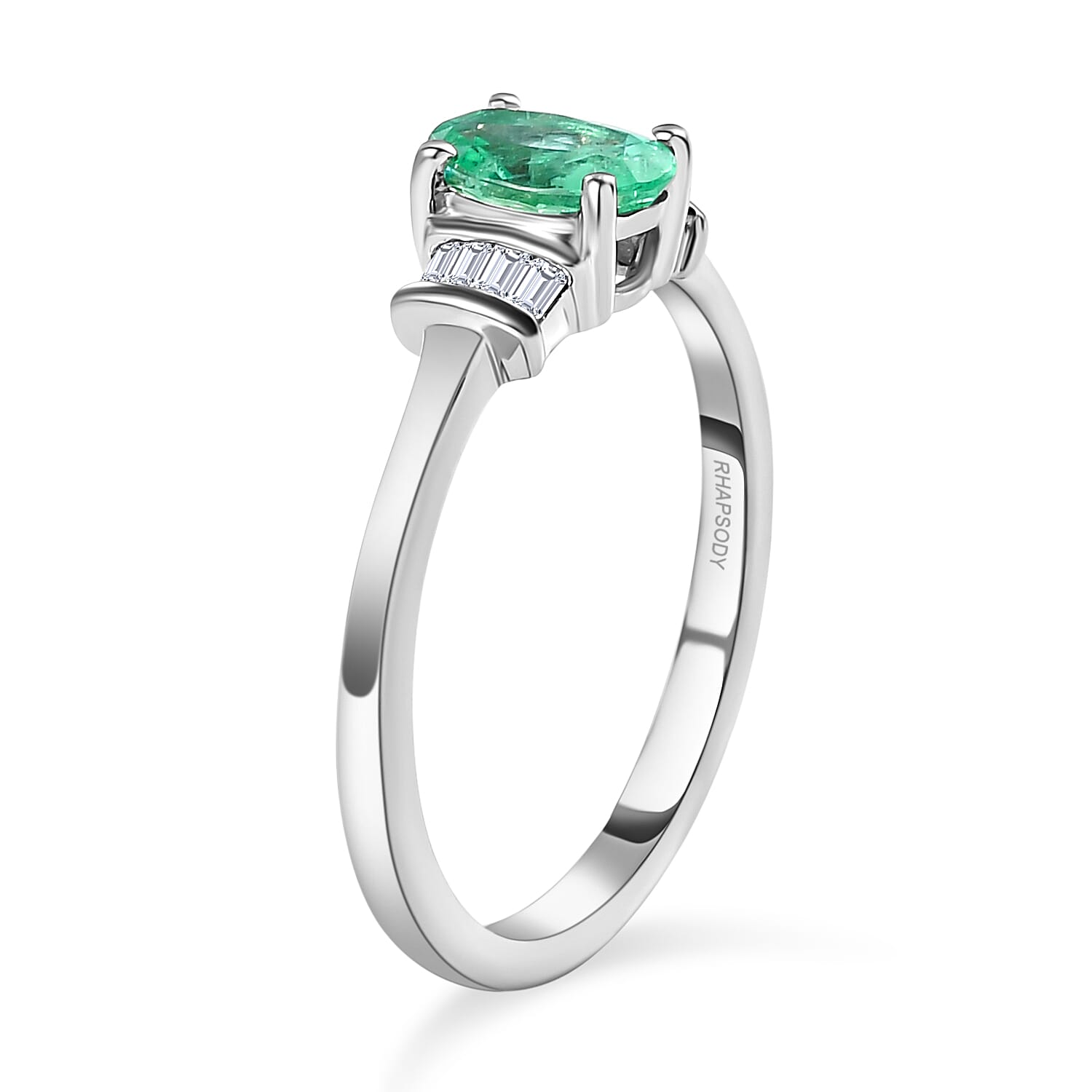 950 Platinum AAAA Ethiopian Emerald and Diamond (VS-E-F) Ring