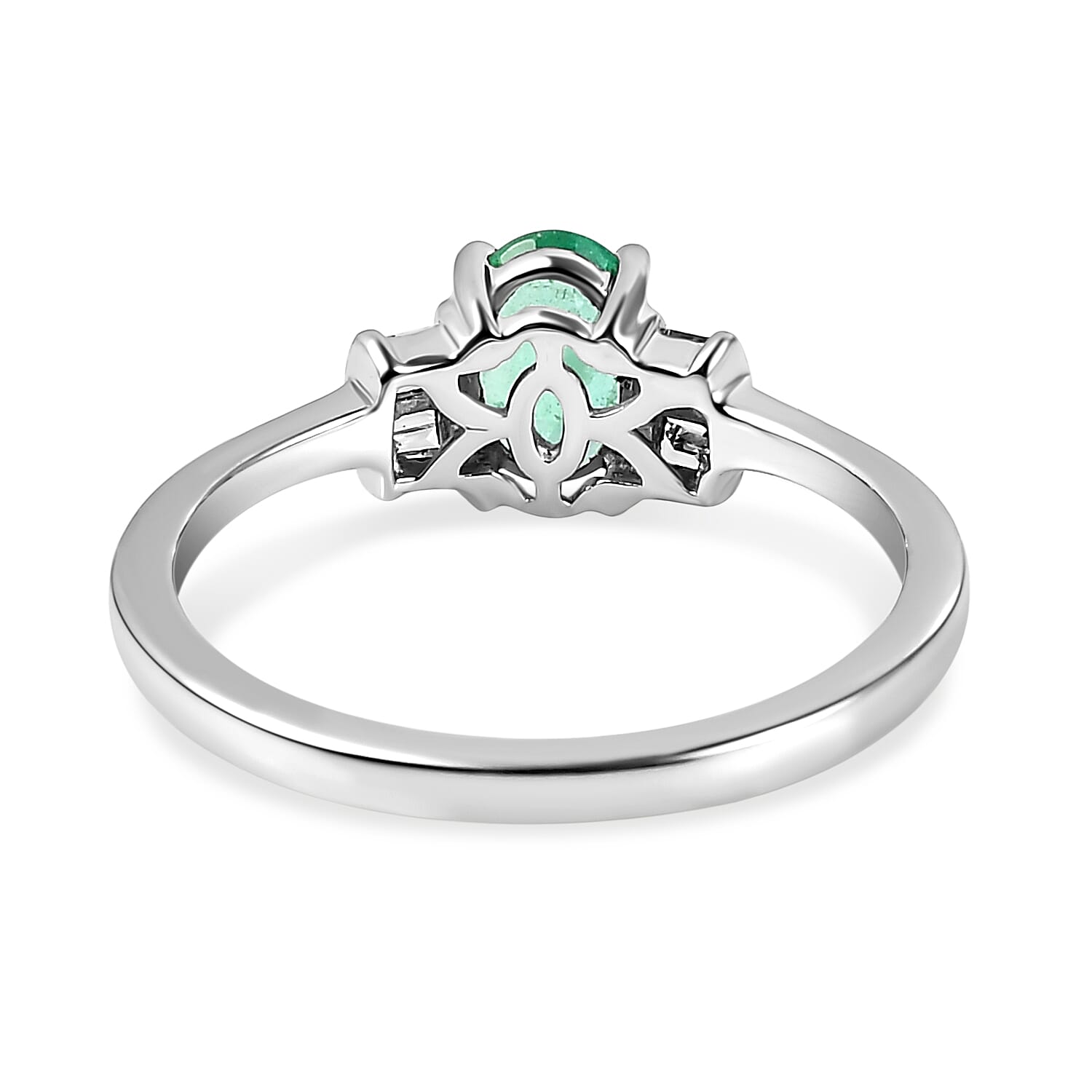 950 Platinum AAAA Ethiopian Emerald and Diamond (VS-E-F) Ring