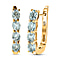 Aquamarine March Birthstone Hoop Earrings in 18K Vermeil Yellow Gold Over Sterling Silver