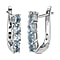Aquamarine March Birthstone Hoop Earrings in Platinum Plated Sterling Silver