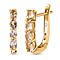 White Topaz April Birthstone Hoop Earrings in 18K Vermeil Yellow Gold Plated Sterling Silver