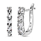 White Topaz April Birthstone Hoop Earrings in Platinum Plated Sterling Silver