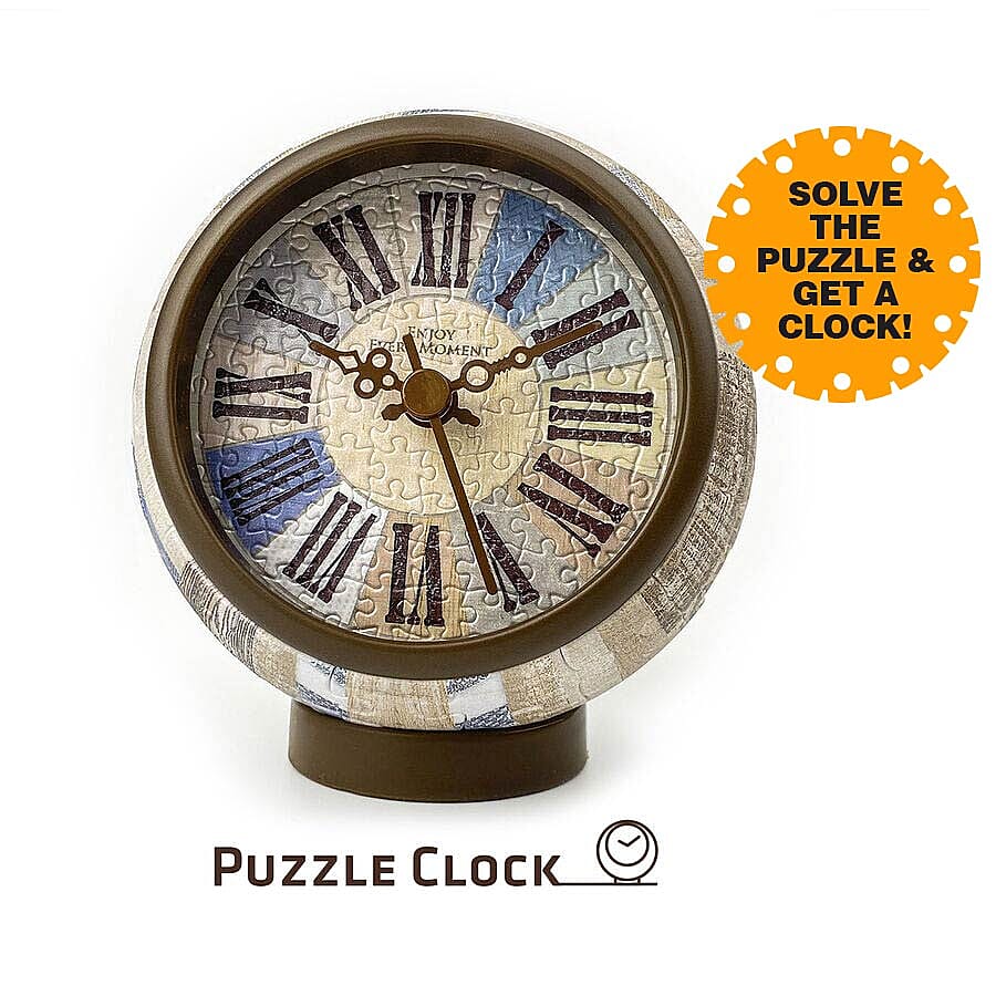Pintoo Country Side Blue 3D Puzzle Clock with 145 Puzzle Pieces (Size 10x10x10.5cm)
