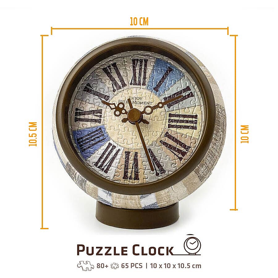 Pintoo Country Side Blue 3D Puzzle Clock with 145 Puzzle Pieces (Size 10x10x10.5cm)