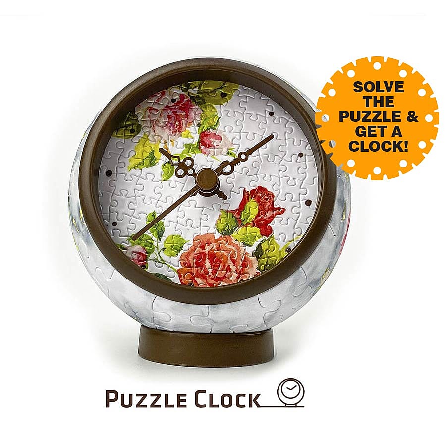 Pintoo Fragrant Flowers and Singing Birds 3D Puzzle Clock with 145 Puzzle Pieces (Size 10x10x10.5cm)