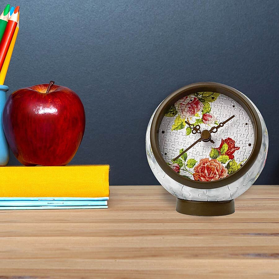 Pintoo Fragrant Flowers and Singing Birds 3D Puzzle Clock with 145 Puzzle Pieces (Size 10x10x10.5cm)