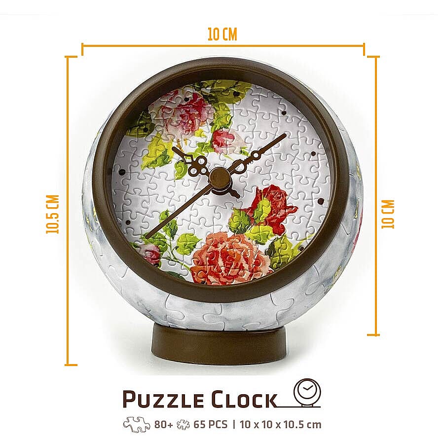 Pintoo Fragrant Flowers and Singing Birds 3D Puzzle Clock with 145 Puzzle Pieces (Size 10x10x10.5cm)