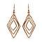 NY Designer Close Out Deal - Rose Gold Overlay Sterling Silver Diamond Cut Hook Earrings