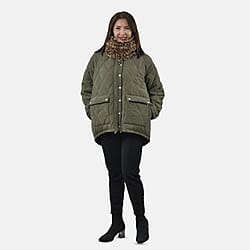 2 in 1 Infinity Leopard Pattern Scarf and Hat (Size 35x28 Cm) - Brown