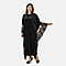 Tamsy Velvet Maxi Kaftan Dress (Size 129 Cm) - Black