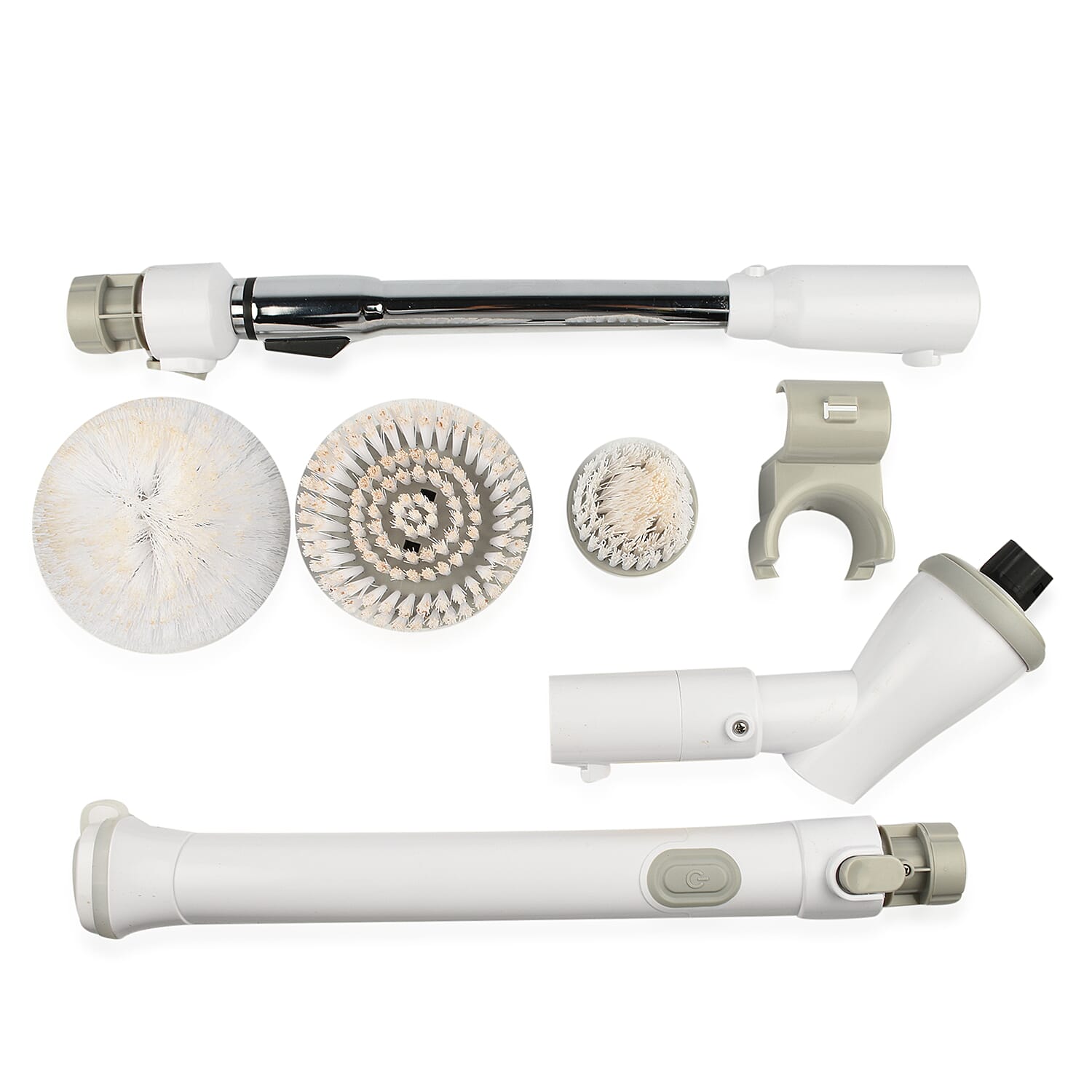 Cordless Electric Adjustable Spin Scrubber with 3 Replaceable Brush Heads