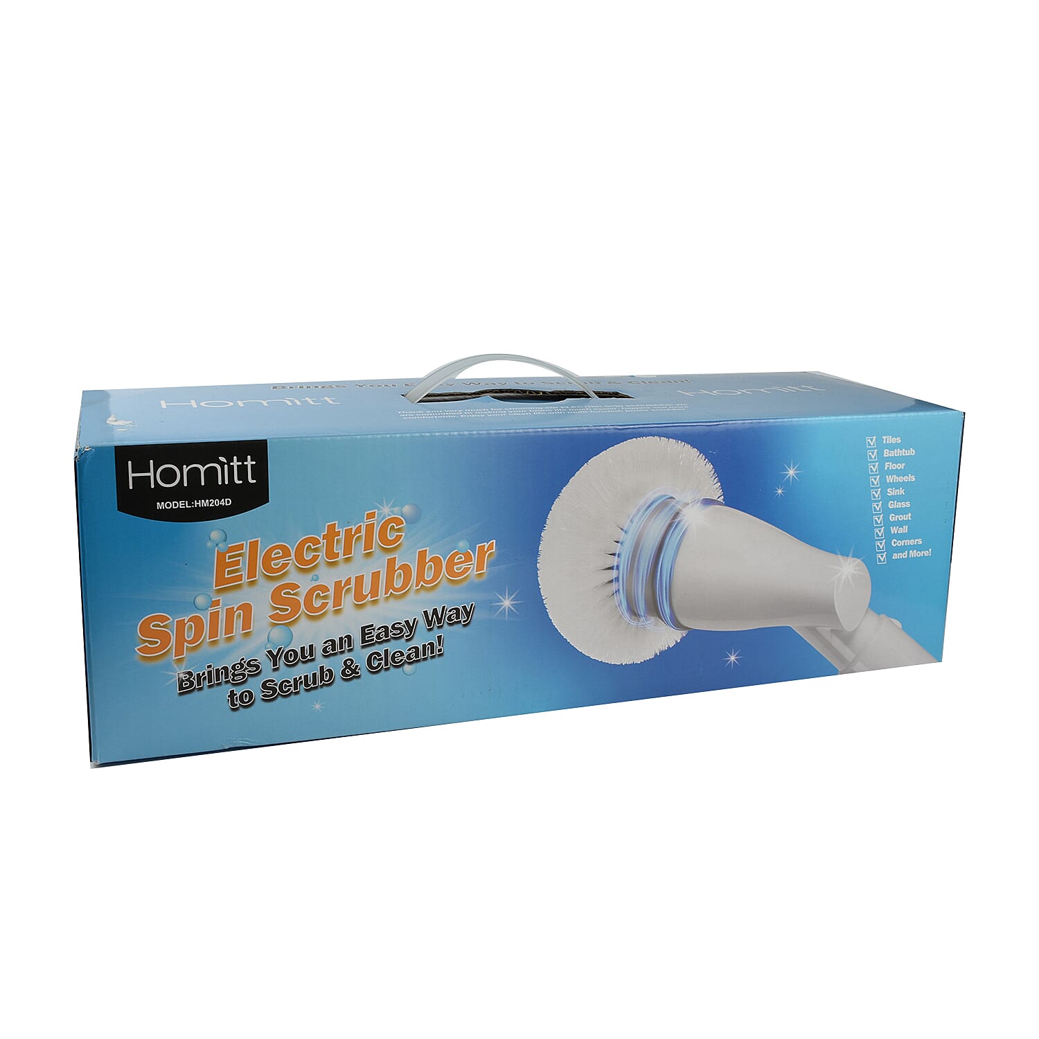 Cordless Electric Adjustable Spin Scrubber with 3 Replaceable Brush Heads
