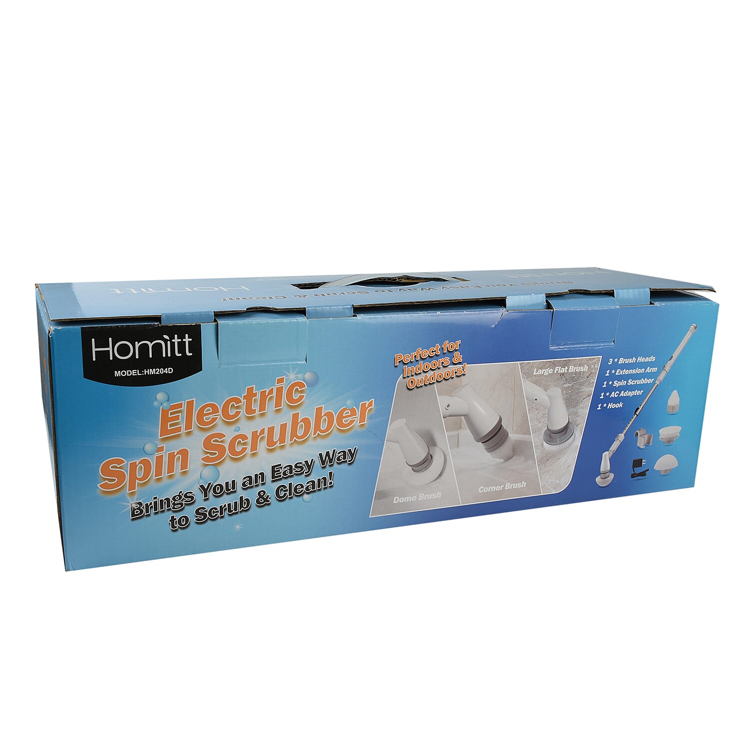 Cordless Electric Adjustable Spin Scrubber with 3 Replaceable Brush Heads