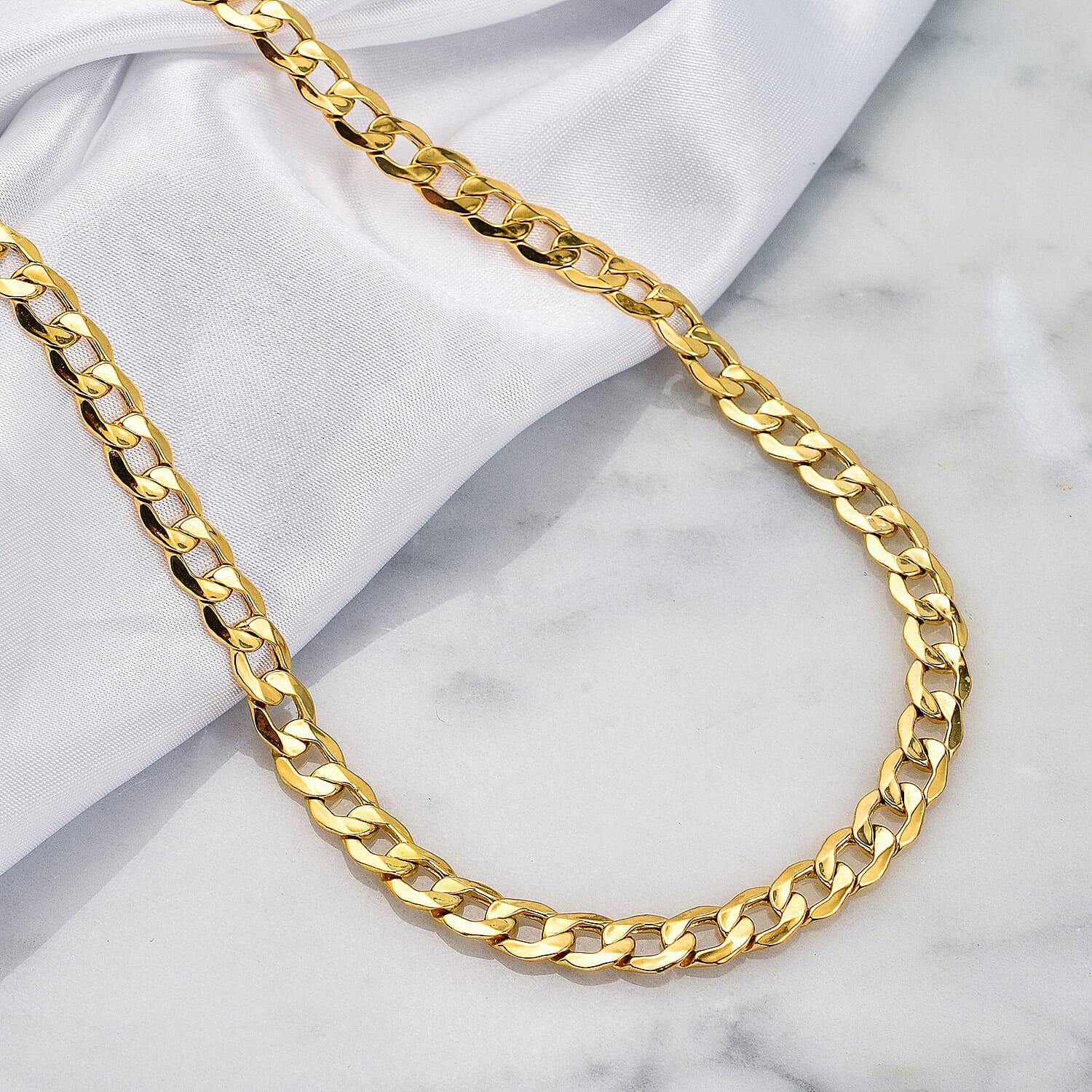 Hatton Garden Close Out - 9K Solid Yellow Gold Curb Necklace (Size - 24) with Lobster Clasp, Gold Wt. 39.40 Gms - 1.22 Troy Ounce