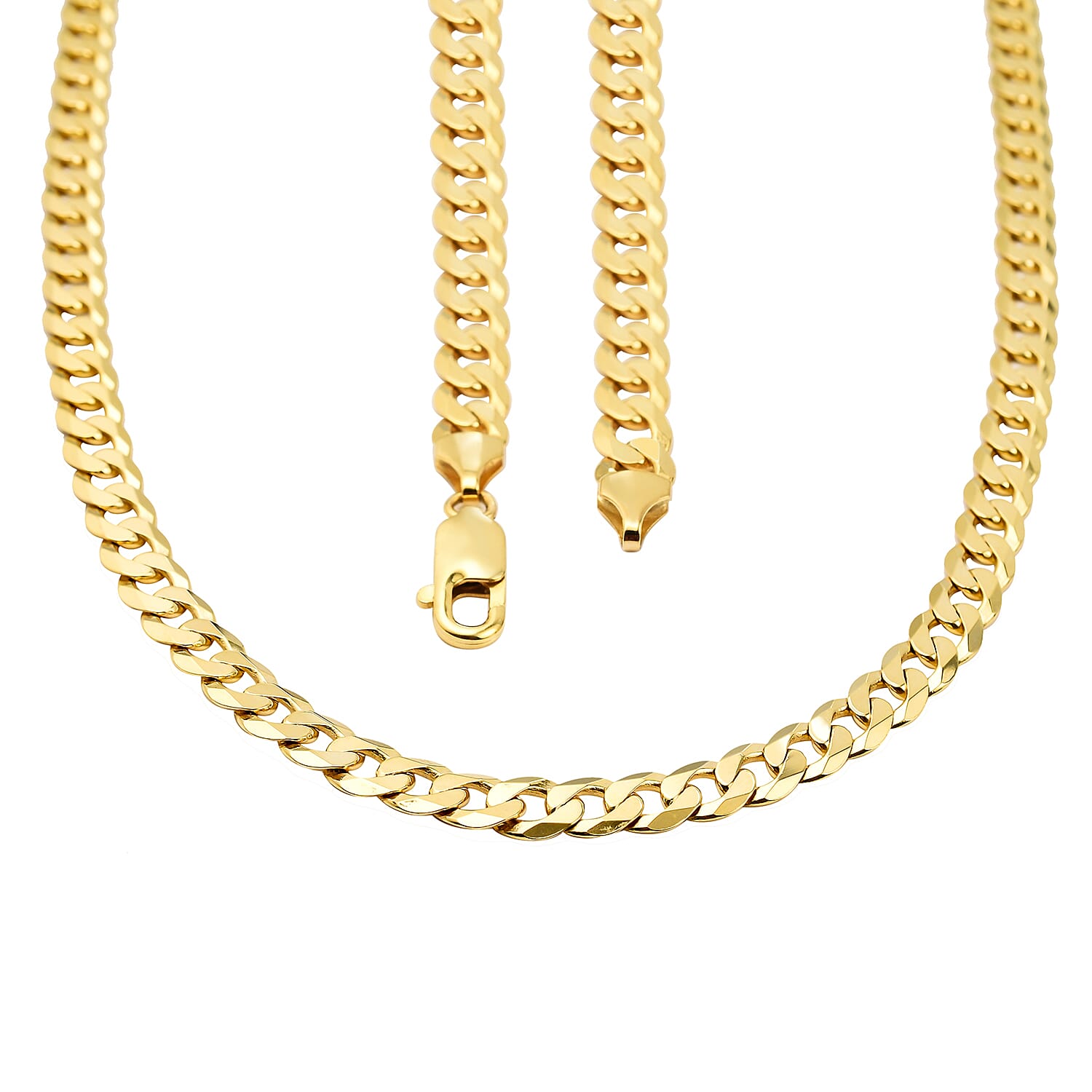 Hatton Garden Close Out - 9K Solid Yellow Gold Curb Necklace (Size - 24) with Lobster Clasp, Gold Wt. 39.40 Gms - 1.22 Troy Ounce