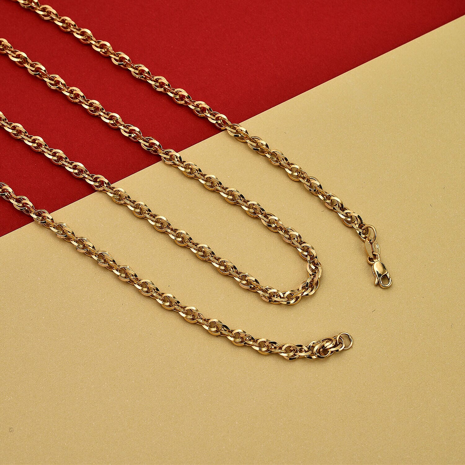 Hatton Garden Close Out- 9K Yellow Gold Prince of Wales Necklace (Size - 20) With Lobster Clasp, Gold Wt. 4.20 Gms