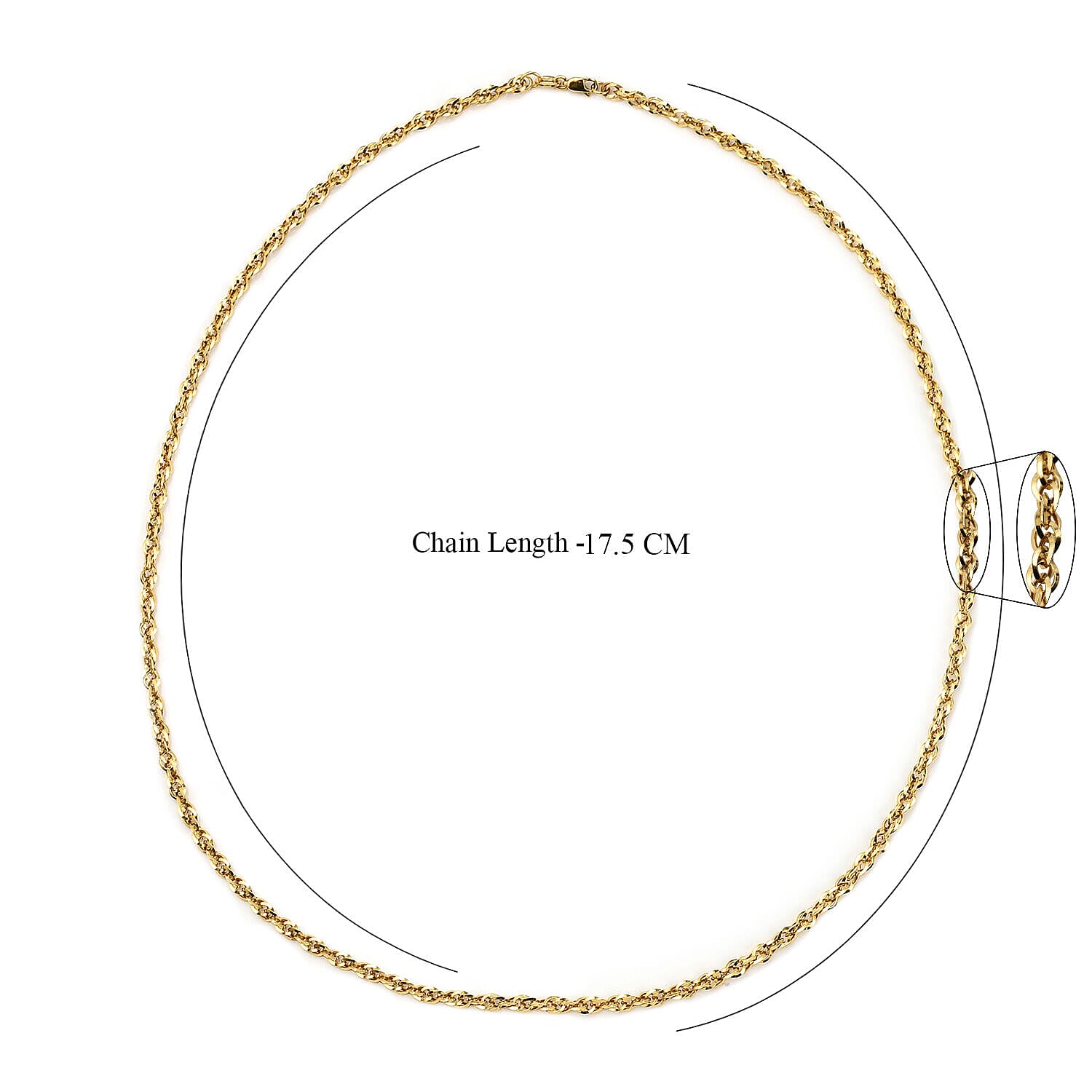 Hatton Garden Close Out- 9K Yellow Gold Prince of Wales Necklace (Size - 20) With Lobster Clasp, Gold Wt. 4.20 Gms