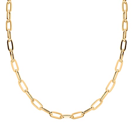 9K Yellow Gold 3.39 MM Paperclip Chain With Lobster Clasp 24 Inch Polished