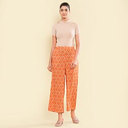 TAMSY Viscose Printed Palazzo - Orange