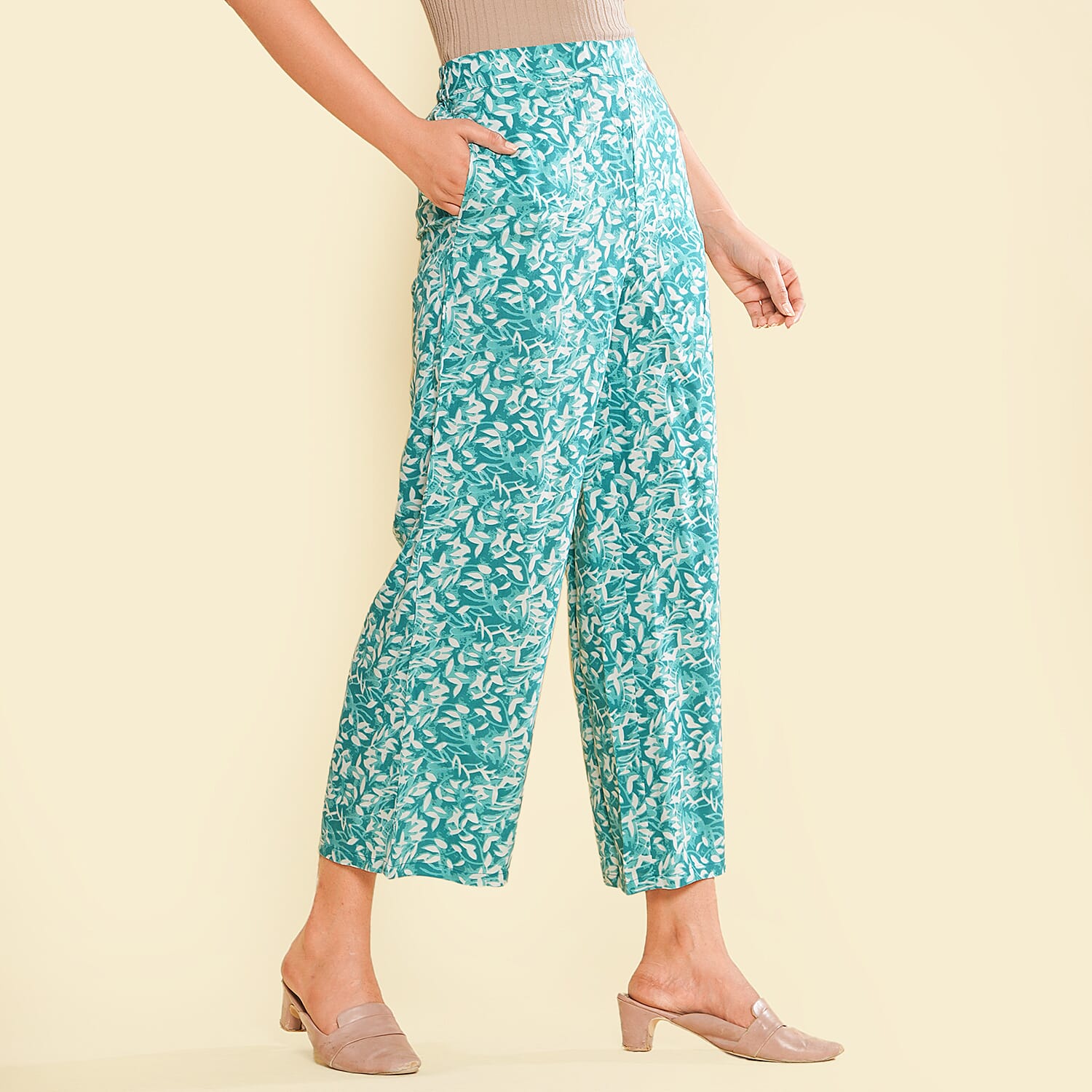 TAMSY Viscose Printed Palazzo - Orange